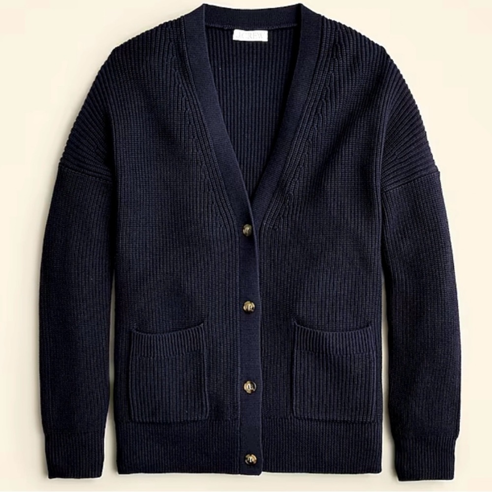 NWT J Crew Navy Cardigan Sweater 2X womens with pockets